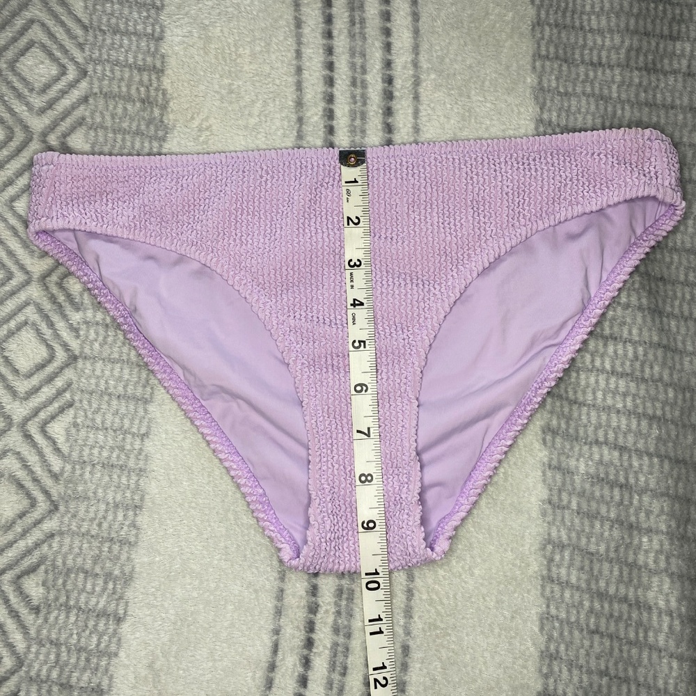 Lively Ruched Plunge Bralette & High Waist Swimsuit Bikini Lilac Size M NWOT - Picture 7 of 16
